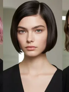 Models displaying bold colors and effortless styles, reflecting 2026 hair trends.