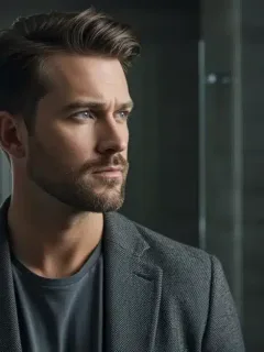 Stylish man with polished grooming and confident expression