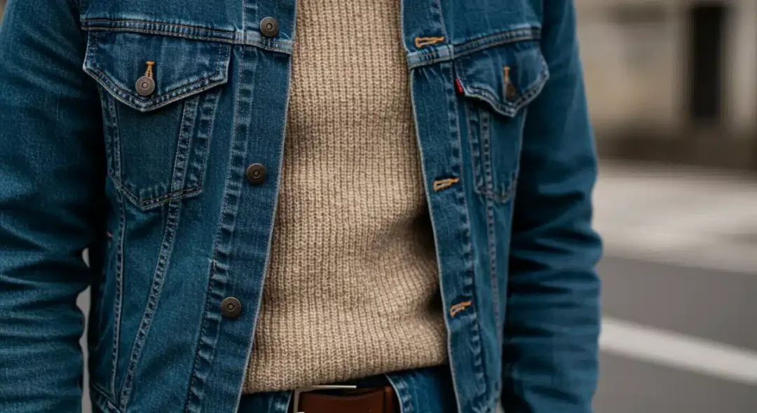 Stylish individual demonstrating effective clothing layering techniques
