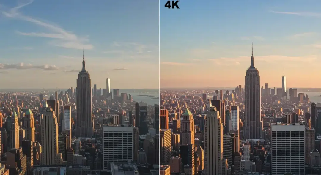 Visual comparison of HD versus 4K streaming quality