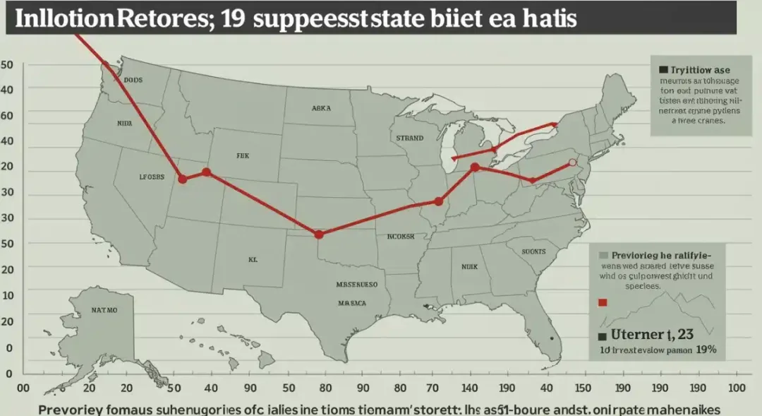 Infographic depicting economic trends and state budget surpluses