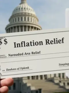 Hand holding an inflation relief check with 2026 calendar in background