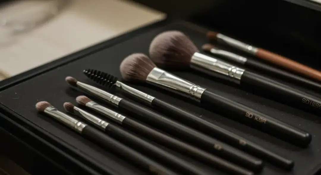 Variety of eyeshadow brushes for detailed eye makeup