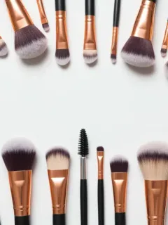 Collection of professional makeup brushes for various applications