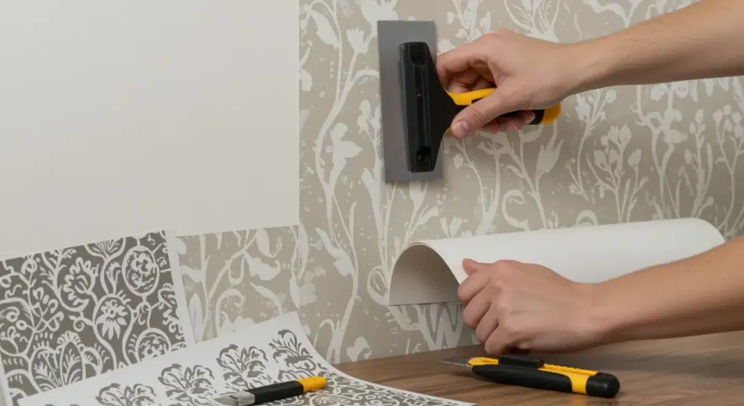 Installing peel and stick wallpaper in rental