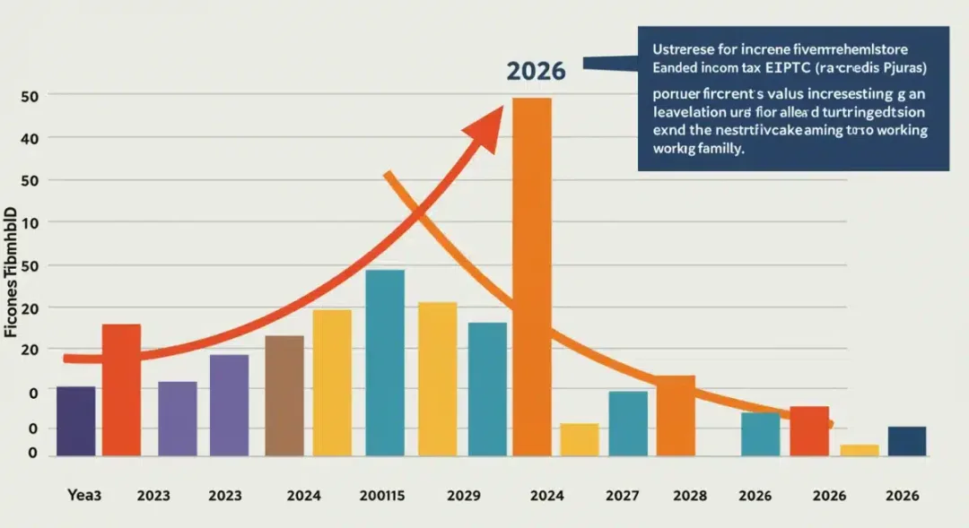 Infographic showing increasing EITC income thresholds over time