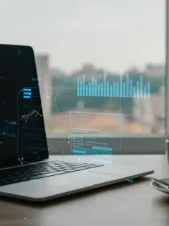 Future of remote work tax benefits in 2026, laptop on desk with tax forms