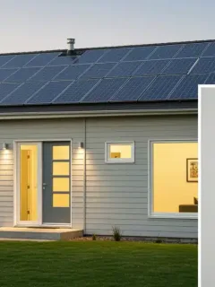 Energy-efficient home with solar panels representing 2026 federal tax credits