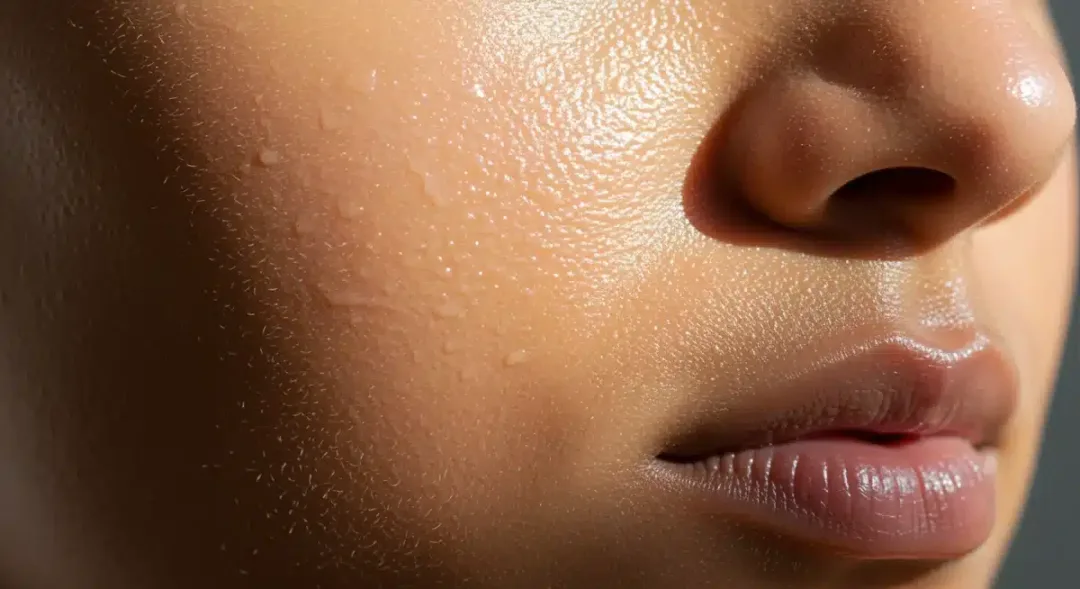 Radiant glowing skin close-up with natural luminosity