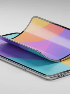 Modern foldable smartphone with flexible display technology